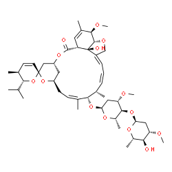 ChemSpider 2D Image | (1'R,2S,4'R,5S,6R,8'R,10'Z,12'S,13'S,14'Z,16'Z,20'S,21'R,24'R)-24'-Hydroxy-6-isopropyl-21'-methoxy-5,11',13',22'-tetramethyl-2'-oxo-5,6-dihydrospiro[pyran-2,6'-[3,7,19]trioxatetracyclo[15.6.1.1~4,8~.0
~20,24~]pentacosa[10,14,16,22]tetraen]-12'-yl 2,6-dideoxy-4-O-(2,6-dideoxy-3-O-methyl-alpha-L-arabino-hexopyranosyl)-3-O-methyl-alpha-L-arabino-hexopyranoside | C48H72O14