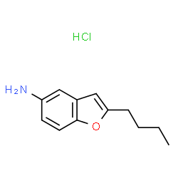 ChemSpider 2D Image | 2-Butylbenzofuran-5-amine hydrochloride | C12H16ClNO