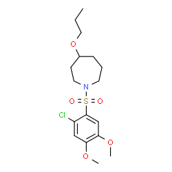 ChemSpider 2D Image | 1-[(2-Chloro-4,5-dimethoxyphenyl)sulfonyl]-4-propoxyazepane | C17H26ClNO5S