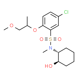 ChemSpider 2D Image | 5-Chloro-N-[(1R,2R)-2-hydroxycyclohexyl]-2-[(1-methoxy-2-propanyl)oxy]-N-methylbenzenesulfonamide | C17H26ClNO5S