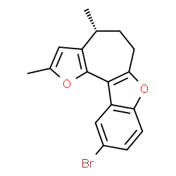 ChemSpider 2D Image | (4R)-10-Bromo-2,4-dimethyl-5,6-dihydro-4H-furo[2',3':3,4]cyclohepta[1,2-b][1]benzofuran | C17H15BrO2