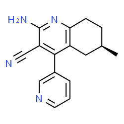 ChemSpider 2D Image | (6R)-2-Amino-6-methyl-4-(3-pyridinyl)-5,6,7,8-tetrahydro-3-quinolinecarbonitrile | C16H16N4