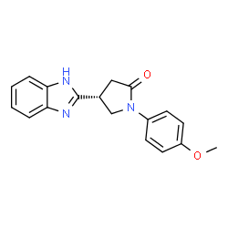ChemSpider 2D Image | (4R)-4-(1H-Benzimidazol-2-yl)-1-(4-methoxyphenyl)-2-pyrrolidinone | C18H17N3O2