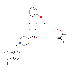 ChemSpider 2D Image | [1-(2,3-Dimethoxybenzyl)-4-piperidinyl][4-(2-ethoxyphenyl)-1-piperazinyl]methanone ethanedioate (1:1) | C29H39N3O8