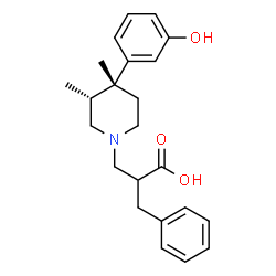 ChemSpider 2D Image | 2-Benzyl-3-[(3R,4R)-4-(3-hydroxyphenyl)-3,4-dimethyl-1-piperidinyl]propanoic acid | C23H29NO3