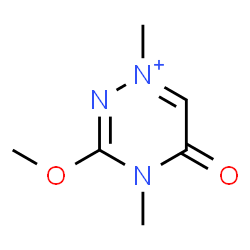 ChemSpider 2D Image | 3-Methoxy-1,4-dimethyl-5-oxo-4,5-dihydro-1,2,4-triazin-1-ium | C6H10N3O2