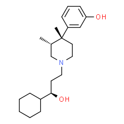ChemSpider 2D Image | 3-{(3R,4R)-1-[(3R)-3-Cyclohexyl-3-hydroxypropyl]-3,4-dimethyl-4-piperidinyl}phenol | C22H35NO2
