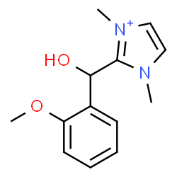 ChemSpider 2D Image | 2-[Hydroxy(2-methoxyphenyl)methyl]-1,3-dimethyl-1H-imidazol-3-ium | C13H17N2O2
