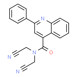 ChemSpider 2D Image | N,N-Bis(cyanomethyl)-2-phenyl-4-quinolinecarboxamide | C20H14N4O