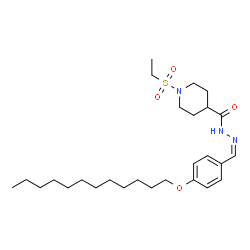 ChemSpider 2D Image | N'-{(Z)-[4-(Dodecyloxy)phenyl]methylene}-1-(ethylsulfonyl)-4-piperidinecarbohydrazide | C27H45N3O4S