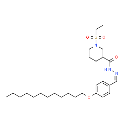 ChemSpider 2D Image | N'-{(Z)-[4-(Dodecyloxy)phenyl]methylene}-1-(ethylsulfonyl)-3-piperidinecarbohydrazide | C27H45N3O4S