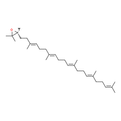 ChemSpider 2D Image | (3S)-2,2-Dimethyl-3-[(3E,7E,11E,15E)-3,7,12,16,20-pentamethyl-3,7,11,15,19-henicosapentaen-1-yl](~3~H)oxirane | C30H49TO