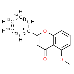 ChemSpider 2D Image | 5-Methoxy-2-(~13~C_6_)phenyl-4H-chromen-4-one | C1013C6H12O3