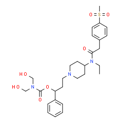 ChemSpider 2D Image | 3-[4-(Ethyl{[4-(methylsulfonyl)phenyl]acetyl}amino)-1-piperidinyl]-1-phenylpropyl bis(hydroxymethyl)carbamate | C28H39N3O7S
