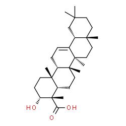 ChemSpider 2D Image | (3alpha,5beta,9beta)-3-Hydroxyolean-12-en-23-oic acid | C30H48O3