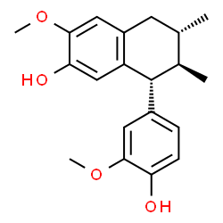 ChemSpider 2D Image | (6S,7R,8R)-8-(4-Hydroxy-3-methoxyphenyl)-3-methoxy-6,7-dimethyl-5,6,7,8-tetrahydro-2-naphthalenol | C20H24O4