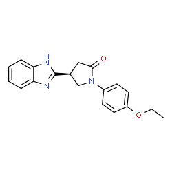 ChemSpider 2D Image | (4S)-4-(1H-Benzimidazol-2-yl)-1-(4-ethoxyphenyl)-2-pyrrolidinone | C19H19N3O2