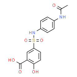 ChemSpider 2D Image | 5-[(4-Acetamidophenyl)sulfamoyl]-2-hydroxybenzoic acid | C15H14N2O6S