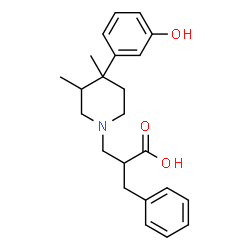 ChemSpider 2D Image | 2-Benzyl-3-[4-(3-hydroxyphenyl)-3,4-dimethyl-1-piperidinyl]propanoic acid | C23H29NO3