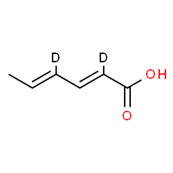 ChemSpider 2D Image | (2E,4E)-(2,4-~2~H_2_)-2,4-Hexadienoic acid | C6H6D2O2