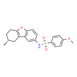 ChemSpider 2D Image | 4-Methoxy-N-[(8R)-8-methyl-6,7,8,9-tetrahydrodibenzo[b,d]furan-2-yl]benzenesulfonamide | C20H21NO4S