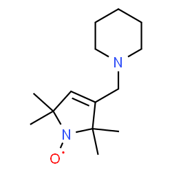 ChemSpider 2D Image | [2,2,5,5-Tetramethyl-3-(1-piperidinylmethyl)-2,5-dihydro-1H-pyrrol-1-yl]oxidanyl | C14H25N2O