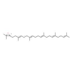 ChemSpider 2D Image | 2,2-Dimethyl-3-[(3E,7E,11E,15E)-3,7,12,16,20-pentamethyl-3,7,11,15,19-henicosapentaen-1-yl](~3~H)oxirane | C30H49TO