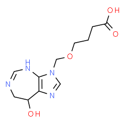 ChemSpider 2D Image | 4-[(8-Hydroxy-7,8-dihydroimidazo[4,5-d][1,3]diazepin-3(4H)-yl)methoxy]butanoic acid | C11H16N4O4