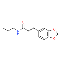 ChemSpider 2D Image | 3-(1,3-Benzodioxol-5-yl)-N-isobutylacrylamide | C14H17NO3
