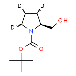 ChemSpider 2D Image | 2-Methyl-2-propanyl (2S,3S,4R,5R)-2-(hydroxymethyl)-1-(3,4,5-~2~H_3_)pyrrolidinecarboxylate | C10H16D3NO3