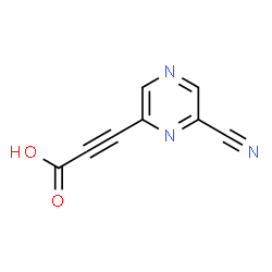 ChemSpider 2D Image | 3-(6-Cyano-2-pyrazinyl)-2-propynoic acid | C8H3N3O2