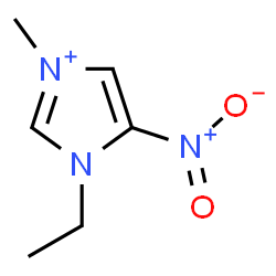 ChemSpider 2D Image | 1-Ethyl-3-methyl-5-nitro-1H-imidazol-3-ium | C6H10N3O2