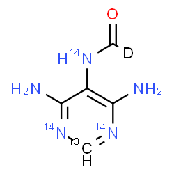 ChemSpider 2D Image | N-[4,6-Diamino(2-~13~C,~14~N_2_)-5-pyrimidinyl](~2~H,~14~N)formamide | C413CH6DN214N3O