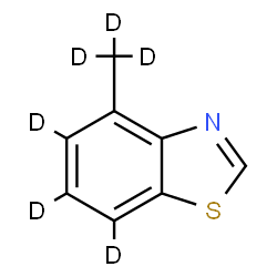 ChemSpider 2D Image | 5,6,7-trideuterio-4-(trideuteriomethyl)-1,3-benzothiazole | C8HD6NS