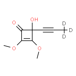 ChemSpider 2D Image | 4-Hydroxy-2,3-dimethoxy-4-[(~2~H_3_)-1-propyn-1-yl]-2-cyclobuten-1-one | C9H7D3O4