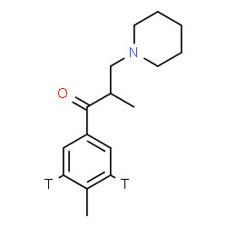 ChemSpider 2D Image | 2-Methyl-1-[4-methyl(3,5-~3~H_2_)phenyl]-3-(1-piperidinyl)-1-propanone | C16H21T2NO