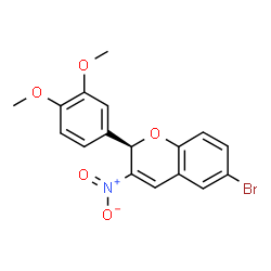 ChemSpider 2D Image | (2R)-6-Bromo-2-(3,4-dimethoxyphenyl)-3-nitro-2H-chromene | C17H14BrNO5