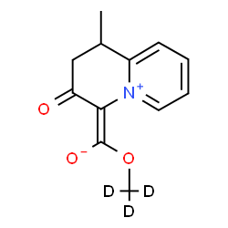 ChemSpider 2D Image | (Z)-(1-Methyl-3-oxo-2,3-dihydro-4(1H)-quinoliziniumylidene)[(~2~H_3_)methyloxy]methanolate | C12H10D3NO3