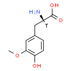 ChemSpider 2D Image | 3-Methoxy(alpha-~3~H)tyrosine | C10H12TNO4
