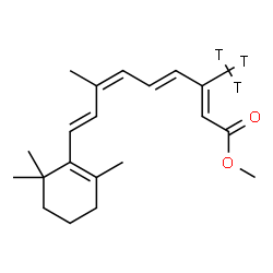ChemSpider 2D Image | (9cis)-O~15~-Methyl(20,20,20-~3~H_3_)retinoic acid | C21H27T3O2