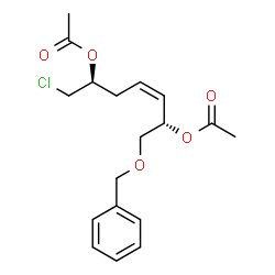 ChemSpider 2D Image | (2S,3Z,6S)-1-(Benzyloxy)-7-chloro-3-heptene-2,6-diyl diacetate | C18H23ClO5