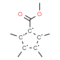 ChemSpider 2D Image | 1-(Methoxycarbonyl)-2,3,4,5-tetramethyl-1,2,3,4,5-cyclopentanepentayl | C11H15O2