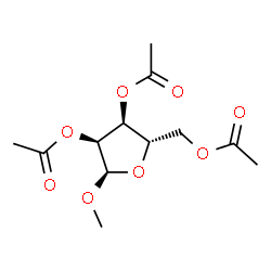 ChemSpider 2D Image | Methyl 2,3,5-tri-O-acetyl-alpha-L-ribofuranoside | C12H18O8