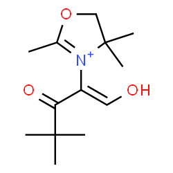 ChemSpider 2D Image | 3-[(1Z)-1-Hydroxy-4,4-dimethyl-3-oxo-1-penten-2-yl]-2,4,4-trimethyl-4,5-dihydro-1,3-oxazol-3-ium | C13H22NO3