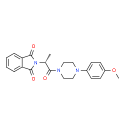 ChemSpider 2D Image | 2-{(2R)-1-[4-(4-Methoxyphenyl)-1-piperazinyl]-1-oxo-2-propanyl}-1H-isoindole-1,3(2H)-dione | C22H23N3O4