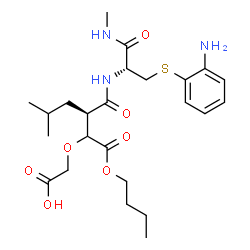 ChemSpider 2D Image | {[(3R)-3-{[(2R)-3-[(2-Aminophenyl)sulfanyl]-1-(methylamino)-1-oxo-2-propanyl]carbamoyl}-1-butoxy-5-methyl-1-oxo-2-hexanyl]oxy}acetic acid | C24H37N3O7S
