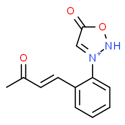 ChemSpider 2D Image | 5-Oxo-3-{2-[(1E)-3-oxo-1-buten-1-yl]phenyl}-2,5-dihydro-1,2,3-oxadiazol-3-ium | C12H11N2O3