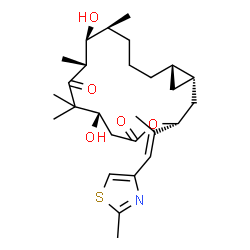ChemSpider 2D Image | (1S,3R,7S,10R,11S,12S,16S)-7,11-Dihydroxy-8,8,10,12-tetramethyl-3-[(1E)-1-(2-methyl-1,3-thiazol-4-yl)-1-propen-2-yl]-4-oxabicyclo[14.1.0]heptadecane-5,9-dione | C27H41NO5S