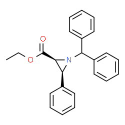 ChemSpider 2D Image | Ethyl (2S,3S)-1-(diphenylmethyl)-3-phenyl-2-aziridinecarboxylate | C24H23NO2
