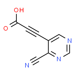 ChemSpider 2D Image | 3-(4-Cyano-5-pyrimidinyl)-2-propynoic acid | C8H3N3O2